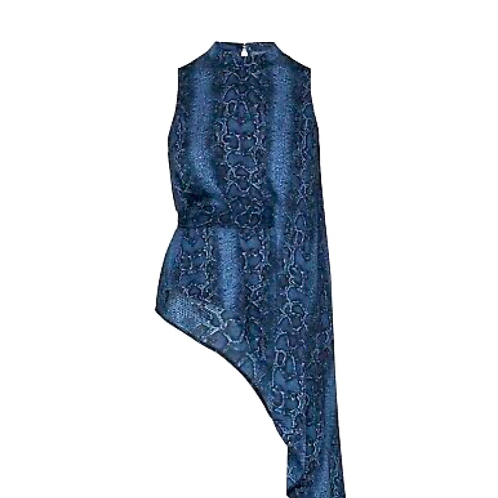 Asymmetrical Snake-Embossed Top Pacific Blue Python